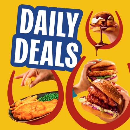 A banner promoting 'Daily Deals' at Hungry Horse venues.