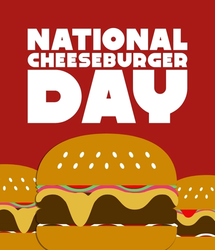 A banner promoting national cheeseburger day at Hungry Horse.